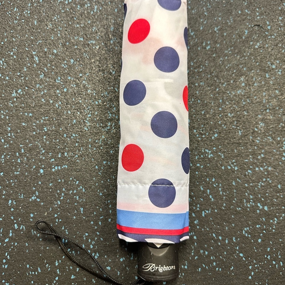 Brighton Red and Blue Polka Dot Umbrella